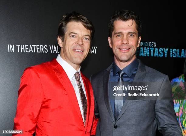 Producer Jason Blum and director Jeff Wadlow attend the Premiere Of Columbia Pictures' "Blumhouse's Fantasy Island" at AMC Century City 15 on...