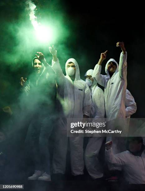 Sligo , Ireland - 7 March 2020; Shamrock Rovers supporters ahead of the SSE Airtricity League Premier Division match between Sligo Rovers and...