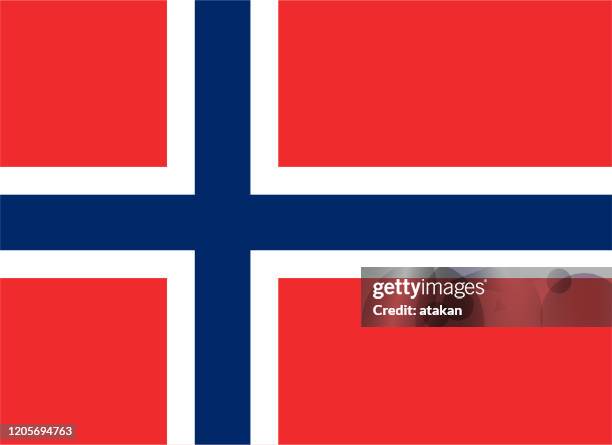 stockillustraties, clipart, cartoons en iconen met vector noors vlag ontwerp - traditionally norwegian
