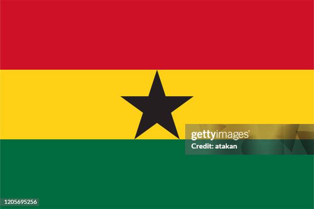 vektor ghanaische flagge design - ghana flag stock-grafiken, -clipart, -cartoons und -symbole