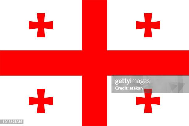 vector georgia flag design - flag of georgia stock illustrations