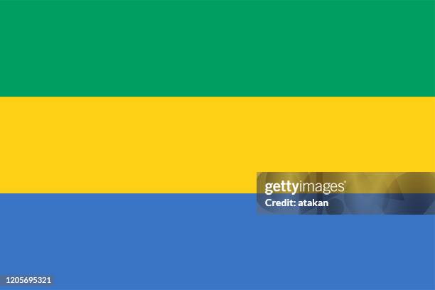 illustrations, cliparts, dessins animés et icônes de conception du drapeau vectorique du gabon - gabon