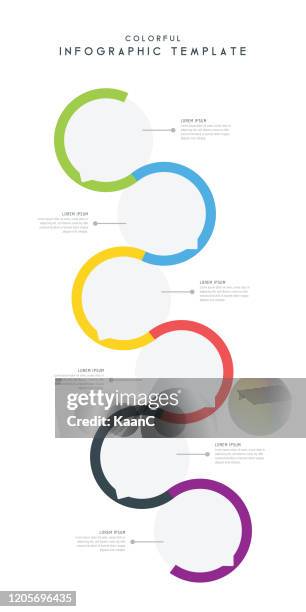 illustrazioni stock, clip art, cartoni animati e icone di tendenza di design degli elementi infografici del cerchio. illustrazione astratti del flusso di lavoro. forme bolla vocale - half dozen
