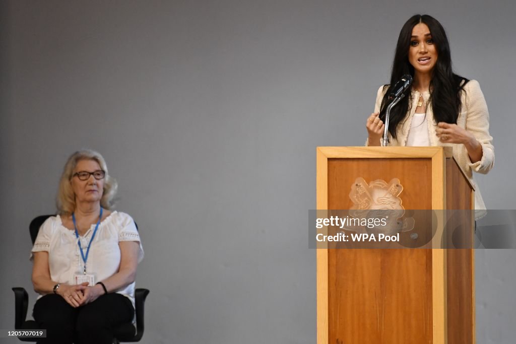 The Duchess Of Sussex Visits The Robert Clack Upper School In Dagenham