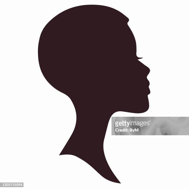 ilustrações de stock, clip art, desenhos animados e ícones de african woman face silhouette. pretty african girl - 16 17 anos