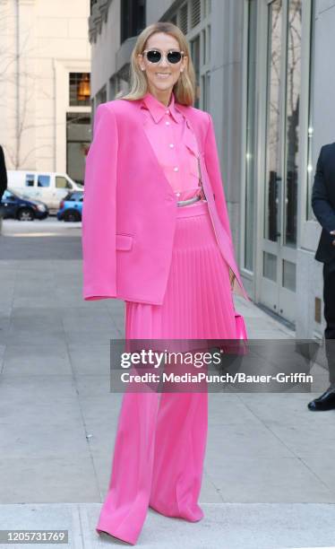 Celine Dion is seen on March 07, 2020 in New York City.