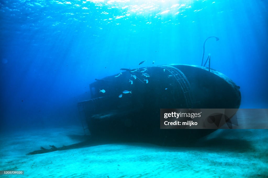De onderwaterfoto van het schip