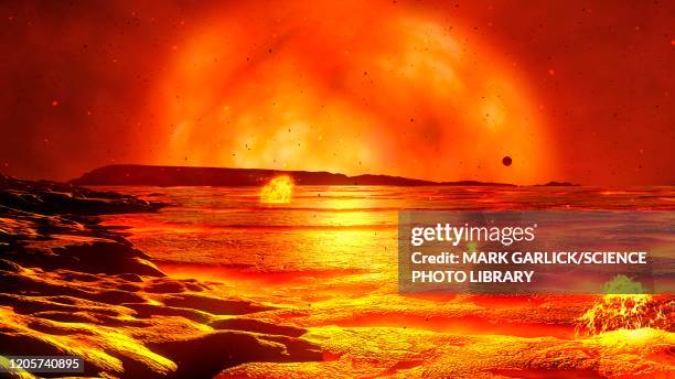 red giant sun, illustration - geologic time scale 幅插畫檔、美工圖案、卡通及圖標