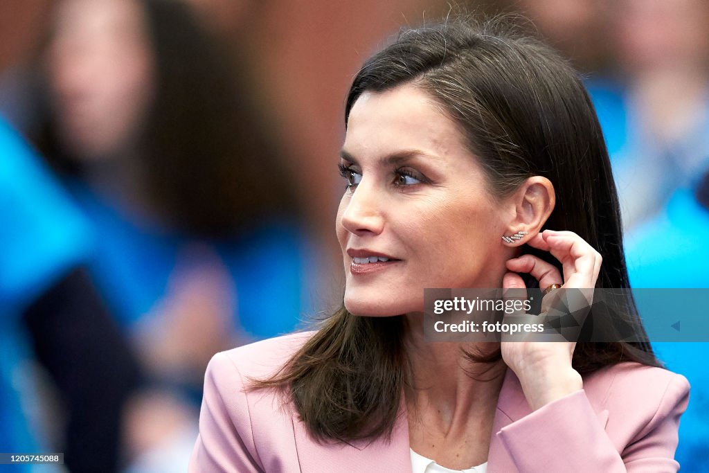 Queen Letizia Of Spain Attends The Scientific Research Winner Announcement On 'Princesa de Girona 2020' Foundation Awards...