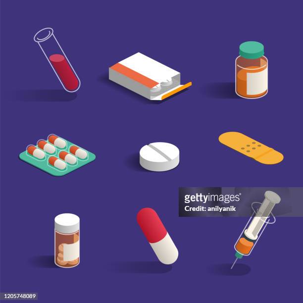 pharmacy - needle injury stock illustrations
