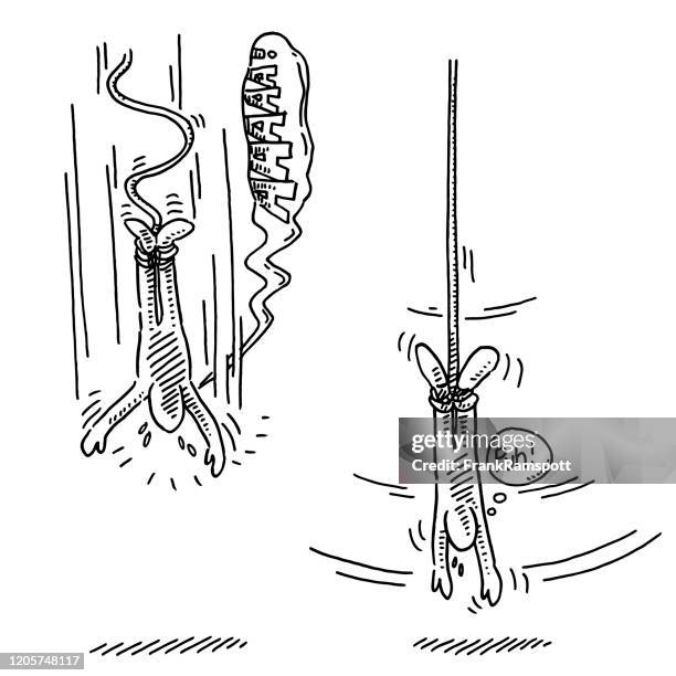 bungee jumping human figure drawing - bungee jumping stock illustrations