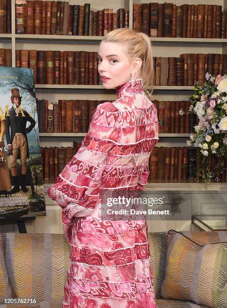 Anya Taylor-Joy attends a photocall for "Emma" at The Soho Hotel on February 12, 2020 in London, England.