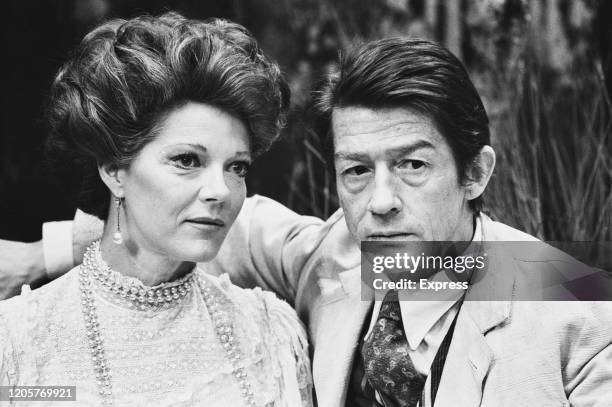 British actress Samantha Eggar and British actor John Hurt during a photo call for Anton Chekhok's 'The Seagull' at the Lyric Theatre in Hammersmith,...