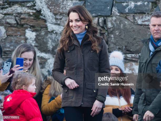 Catherine, Duchess of Cambridge visits at The Ark Open Farm on February 12, 2020 in Newtownards, Northern Ireland. This visit is part of her Early...
