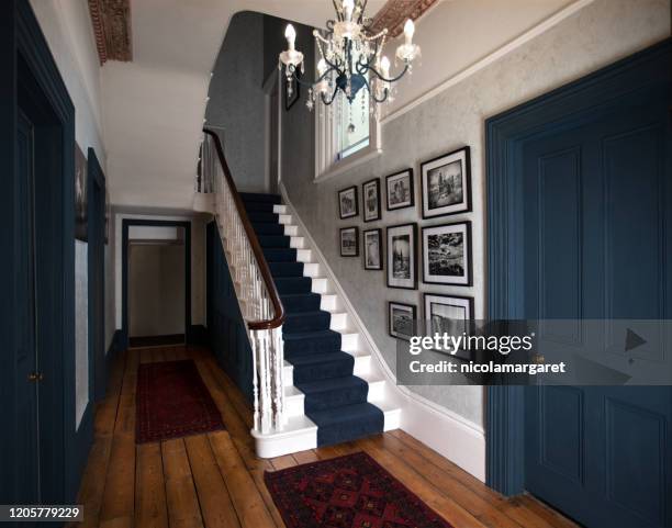 elegant hall - staircase house stock pictures, royalty-free photos & images