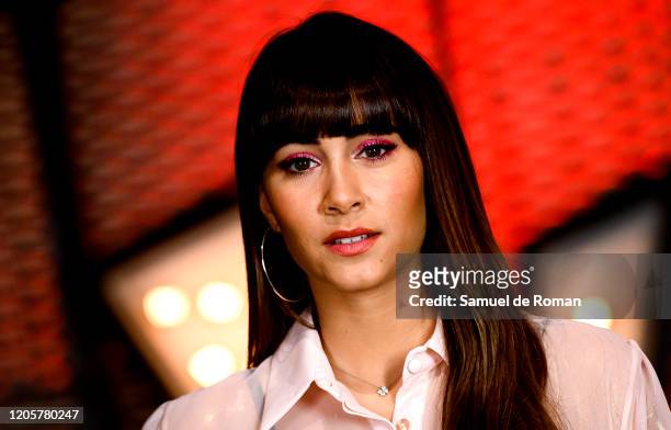 Spanish singer Aitana Ocaña attends 'La Voz Kids' Atresmedia Presentation In Madrid on February 12, 2020 in Madrid, Spain.