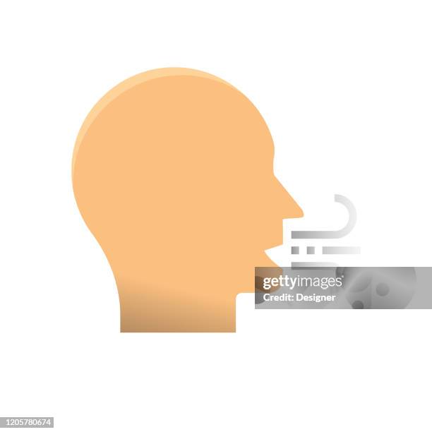 breathe flat icon. flat vector illustration symbol design element - inhaling stock illustrations