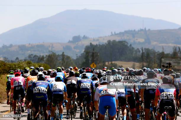 Jonathan Caicedo of Ecuador and Team EF Pro Cycling / Jesus Morales Martinez of Mexico and Team Canels Pro Cycling / Patrick Schelling of Switzerland...