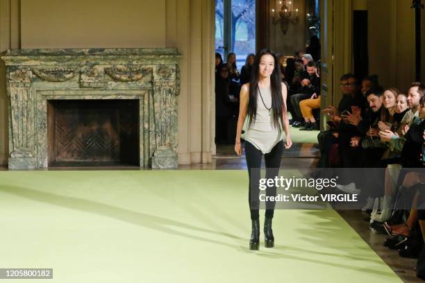 Fashion designer Vera Wang walks the runway for the Vera Wang Ready to Wear Fall/Winter 2020-2021 fashion show during New York Fashion Week on...