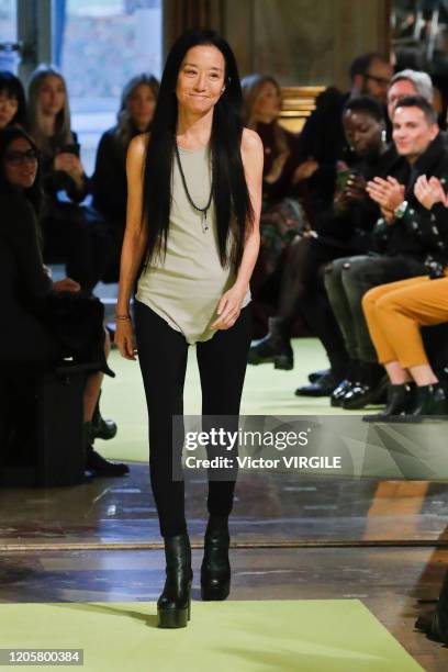 Fashion designer Vera Wang walks the runway for the Vera Wang Ready to Wear Fall/Winter 2020-2021 fashion show during New York Fashion Week on...