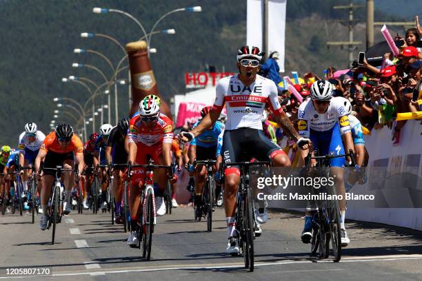 Arrival / Juan Sebastian Molano Benavides of Colombia and UAE Team Emirates / Celebration / Alvaro Jose Hodeg Chagui of Colombia and Team Deceuninck...