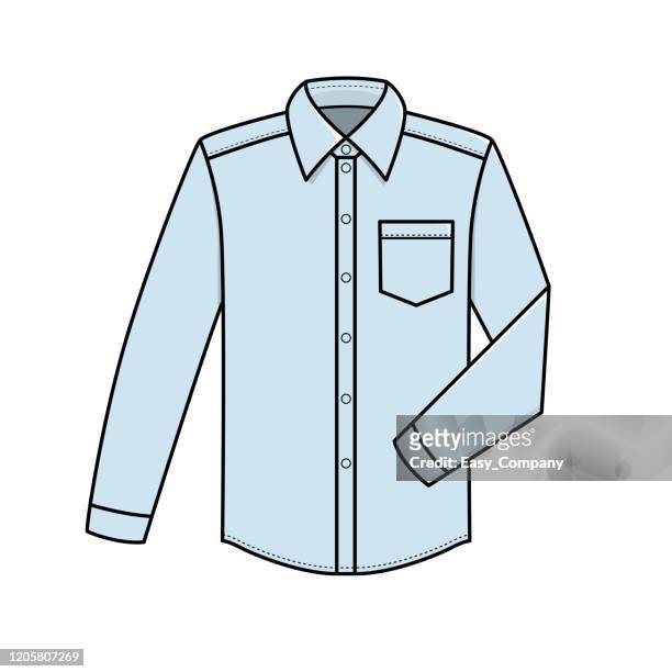 illustrazioni stock, clip art, cartoni animati e icone di tendenza di illustrazione vettoriale della camicia isolata su sfondo bianco. - shirt
