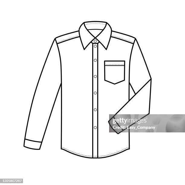 vektor-illustration von shirt isoliert auf weißem hintergrund für kinder malbuch. - pocket square stock-grafiken, -clipart, -cartoons und -symbole