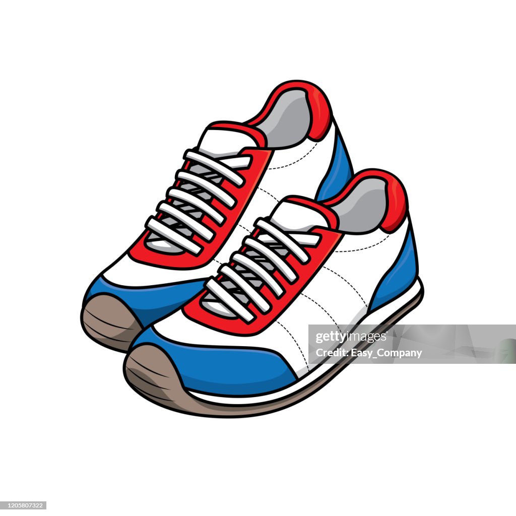 Vector illustration of shoes isolated on white background.