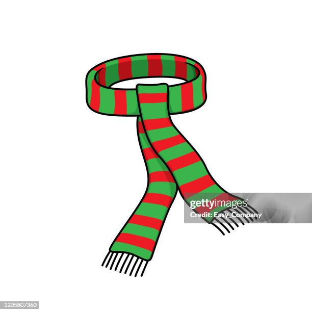 vector illustration of scarf isolated on white background. - draped scarf stock illustrations