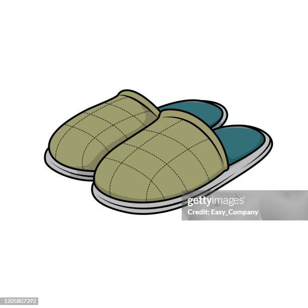 vector illustration of slippers isolated on white background. - slipper stock illustrations