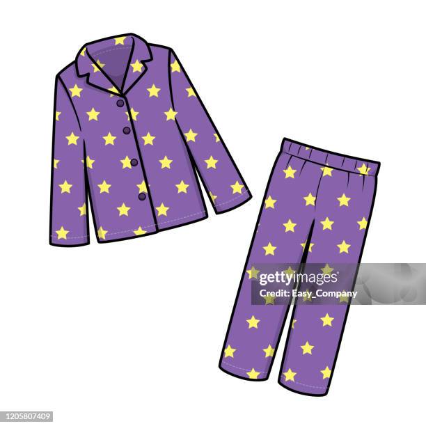 illustrazioni stock, clip art, cartoni animati e icone di tendenza di illustrazione vettoriale del pigiama isolato su sfondo bianco. - pijama