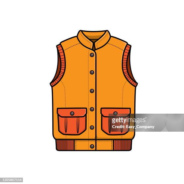 vector illustration of vest isolated on white background. - jacket stock illustrations