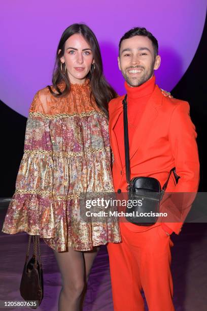 Emily Cannon and Max Schneider attend the Raisavanessa front row during New York Fashion Week: The Shows at Gallery I at Spring Studios on February...