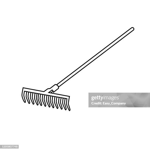 Spring Rake On White Background Rake Black And White Clipart