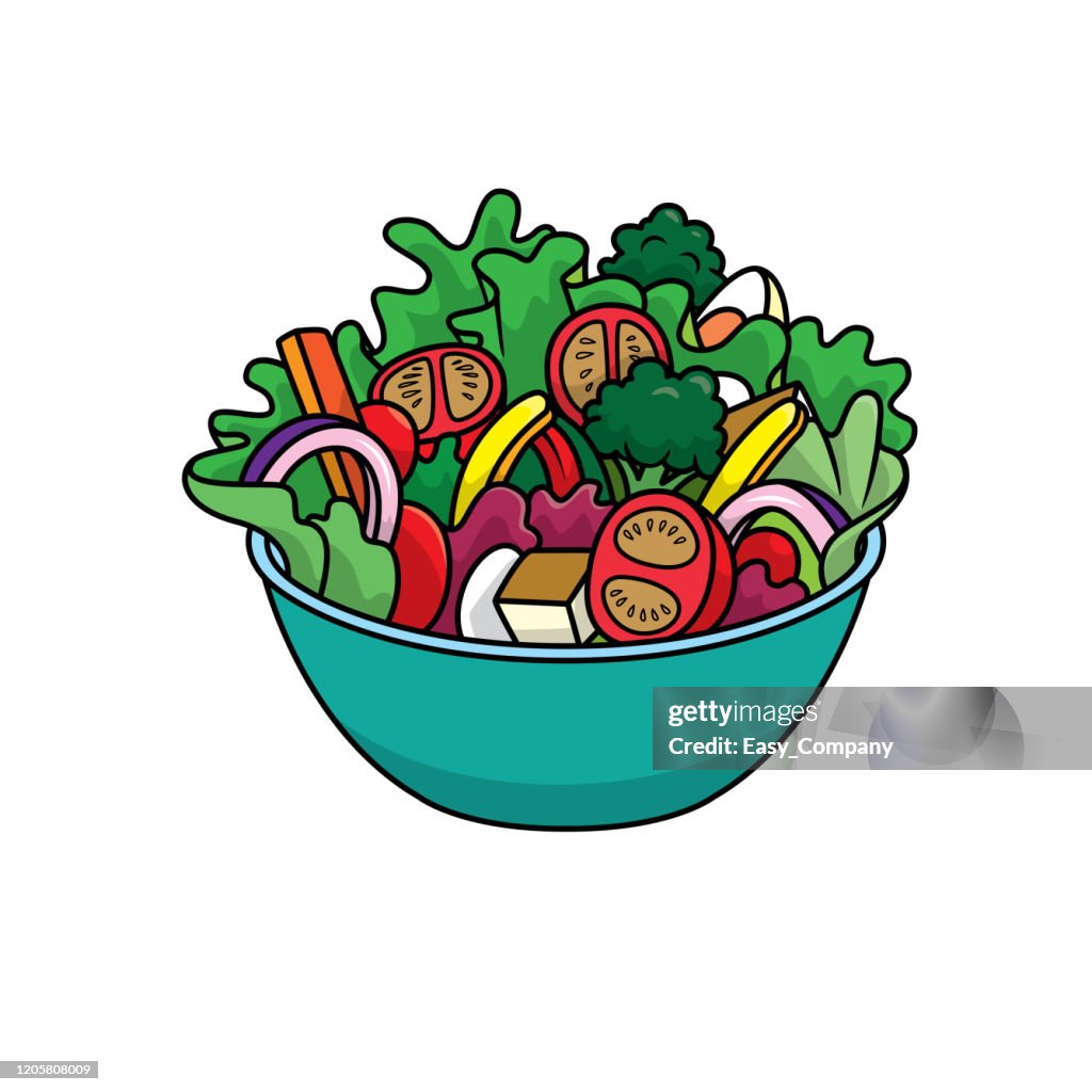 Vektor-Illustration von Salat isoliert auf weißem Hintergrund für Kinder Färbung Aktivität Arbeitsblatt / Arbeitsmappe.