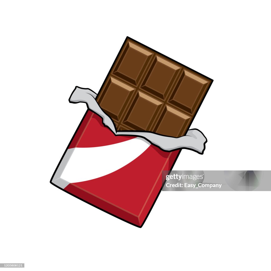 Vector illustration of chocolate isolated on white background for kids coloring activity worksheet/workbook.
