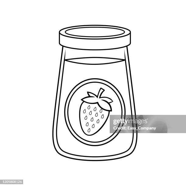 vector illustration of jam isolated on white background for kids coloring activity worksheet/workbook. - marmalade stock illustrations