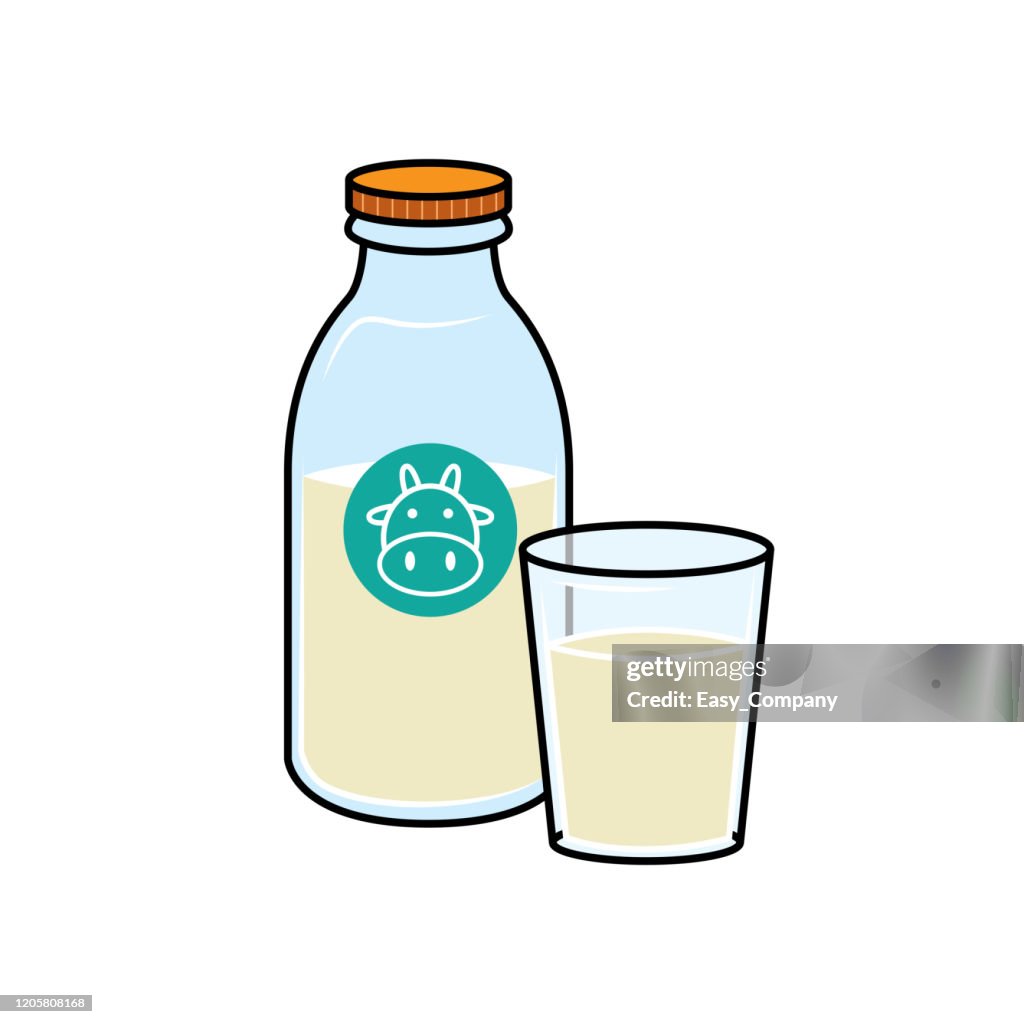 Vector illustration of milk isolated on white background for kids coloring activity worksheet/workbook.