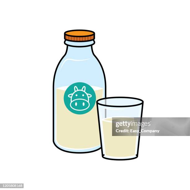 vector illustration of milk isolated on white background for kids coloring activity worksheet/workbook. - drinking protein shake stock illustrations