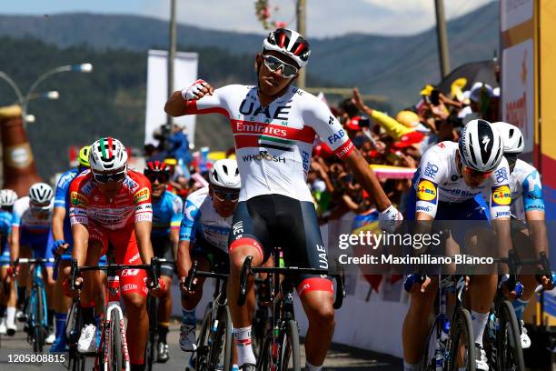 Arrival / Juan Sebastian Molano Benavides of Colombia and UAE Team Emirates / Celebration / Alvaro Jose Hodeg Chagui of Colombia and Team Deceuninck...