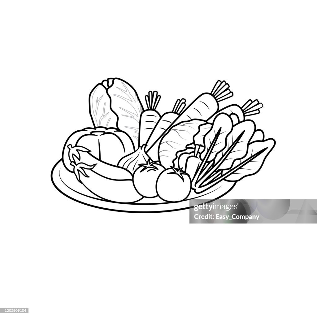 子供の塗り絵のための白い背景に分離された野菜のベクターイラスト ストックイラストレーション Getty Images 子供の塗り絵のための白い背景に分離された野菜のベクターイラスト ストックイラストレーション Getty Images