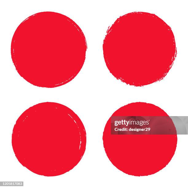 bildbanksillustrationer, clip art samt tecknat material och ikoner med grunge circle vector element set vector design. - grovkornig