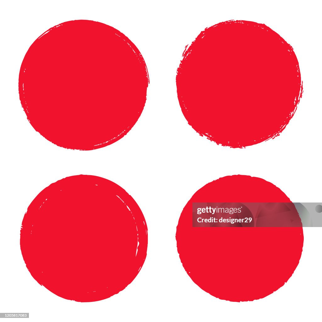 Grunge Circle Vector Element Set Vector Design.