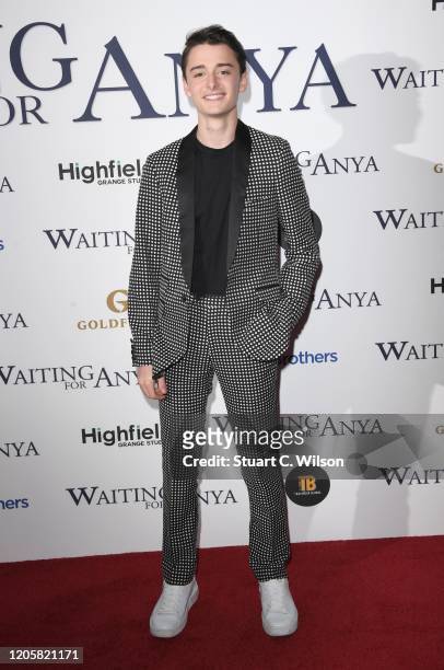 Noah Schnapp attends the "Waiting For Anya" Gala Screening at Vue Leicester Square on February 12, 2020 in London, England.
