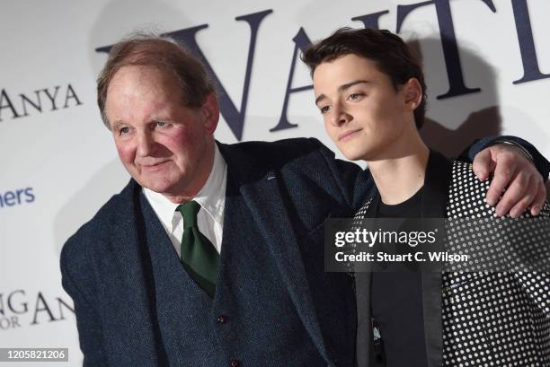 Michael Morpurgo and Noah Schnapp attend the "Waiting For Anya" Gala Screening at Vue Leicester Square on February 12, 2020 in London, England.