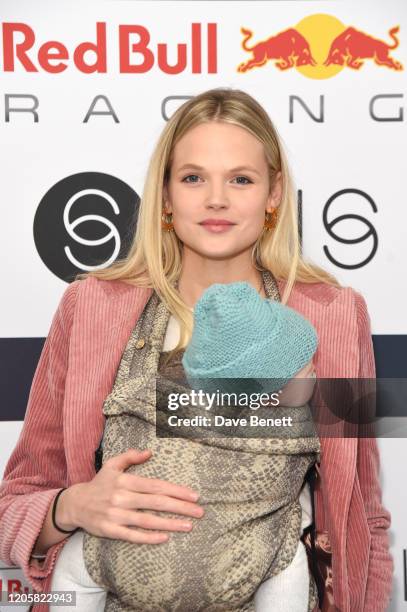 Gabriella Wilde attends IRIS and Aston Martin Red Bull Racing partnership celebration at Phonica Records on February 12, 2020 in London, England.