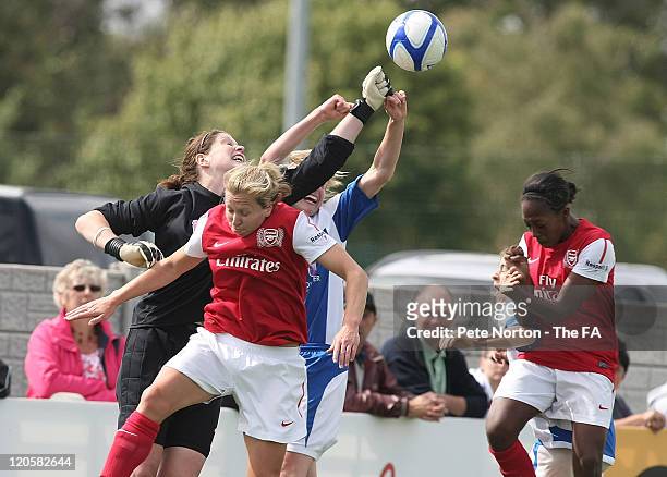 Marie Hourihan of Birmingham City Ladies attempts to punch the ball clear during the FA WSL match between Birmingham City Ladies FC and Arsenal...
