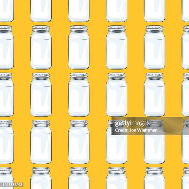 mason jar seamless pattern - mason jar stock illustrations