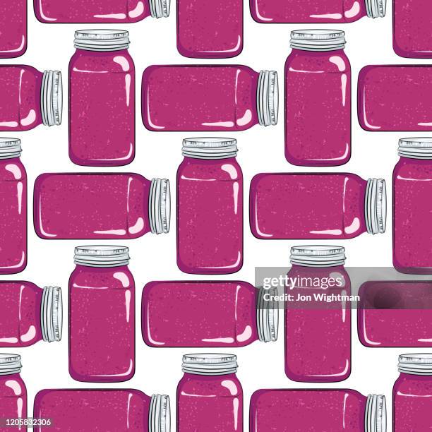 mason jar seamless pattern - mason jar stock illustrations