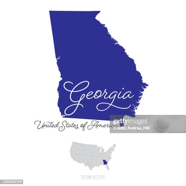 georgia usa vector map illustration - georgia election stock illustrations
